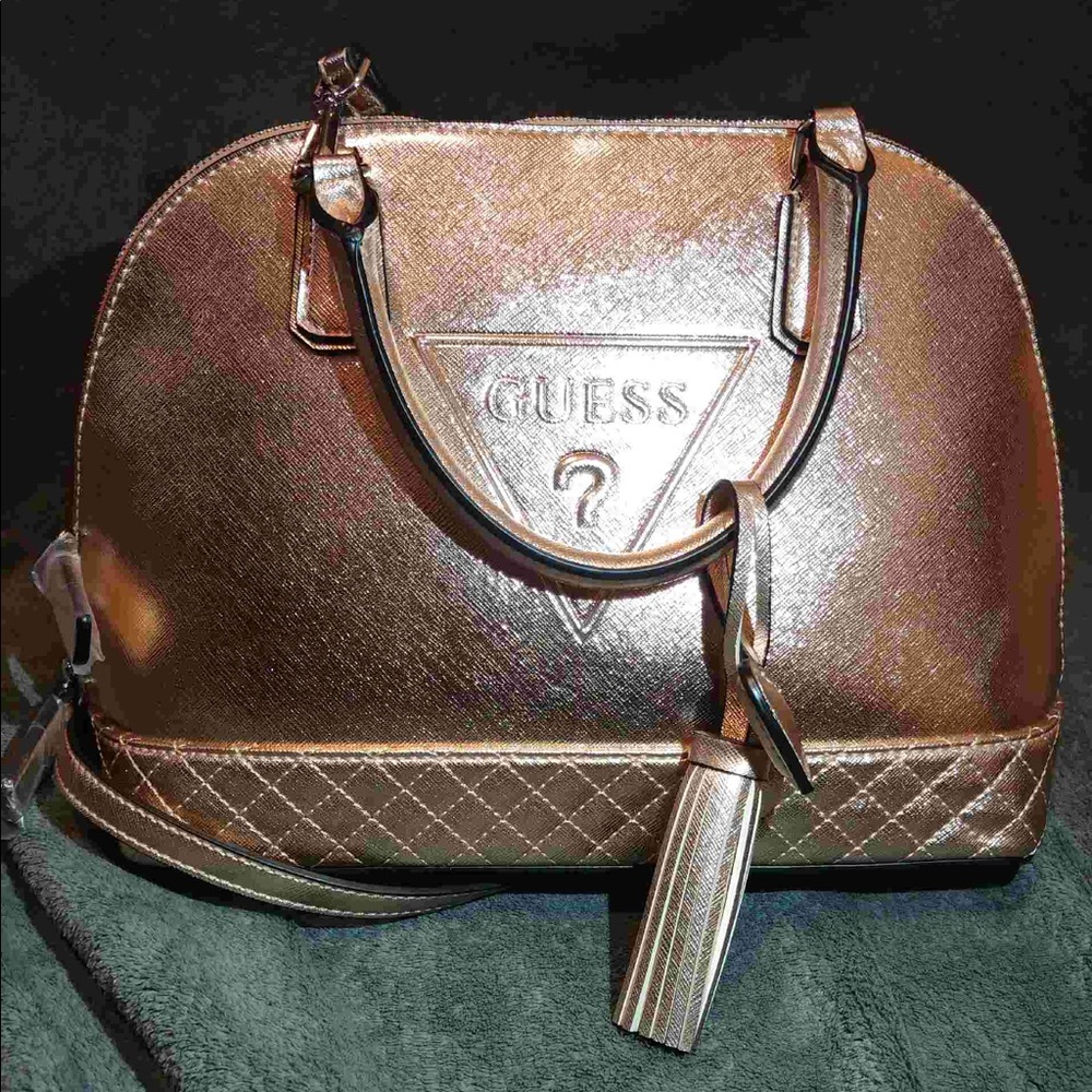 Rose gold Guess satchel